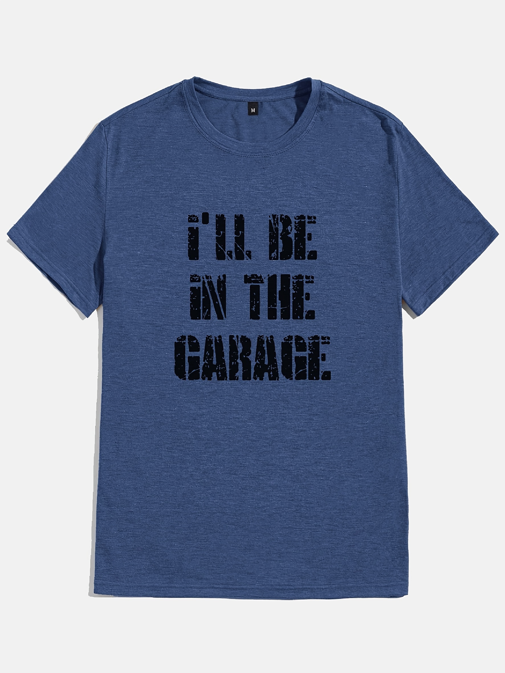 vintage ill be in the garage letter graphic print mens creative top casual short sleeve crew neck t shirt mens clothing for summer outdoor details 14