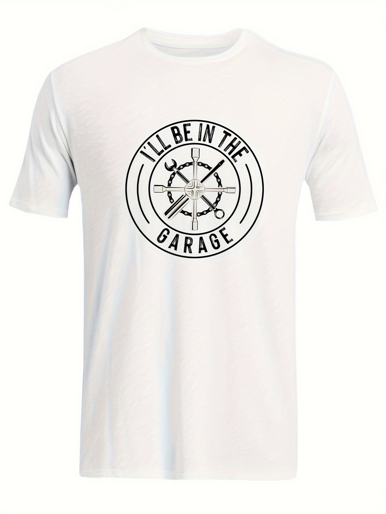 ill be in the garage print tee shirt tees for men casual short sleeve t shirt for summer details 1