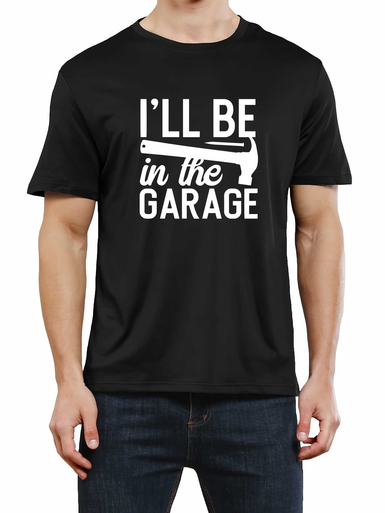 ill be in the garage print tee shirt tees for men casual short sleeve t shirt for summer details 45