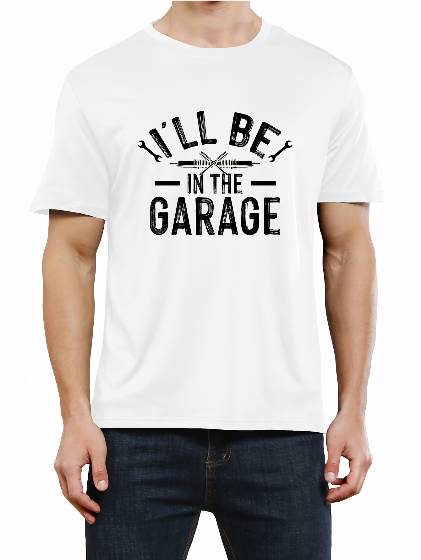 ill be in the garage print tee shirt tees for men casual short sleeve t shirt for summer details 50