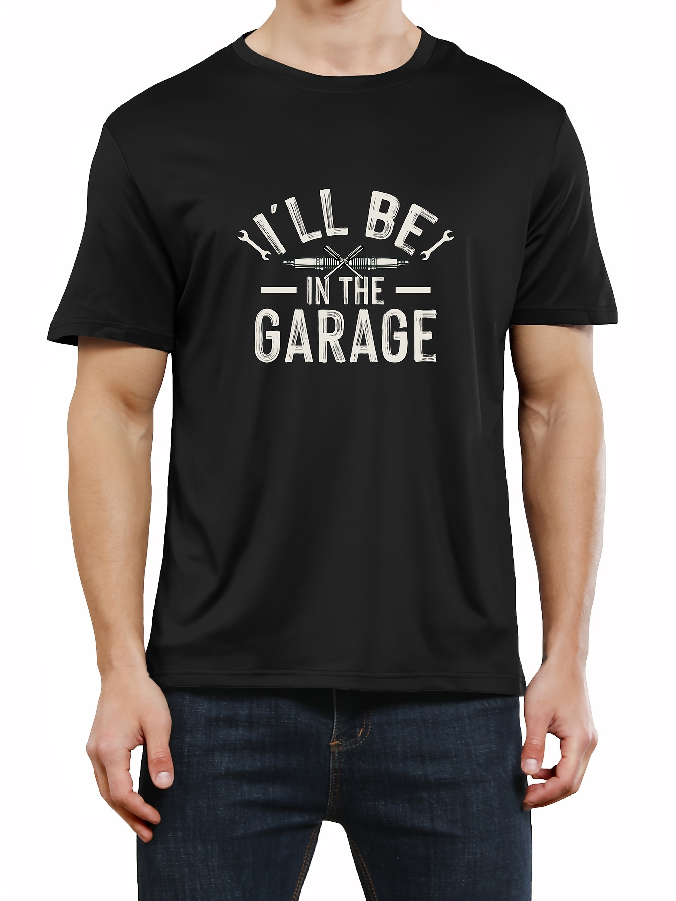 ill be in the garage print tee shirt tees for men casual short sleeve t shirt for summer details 56