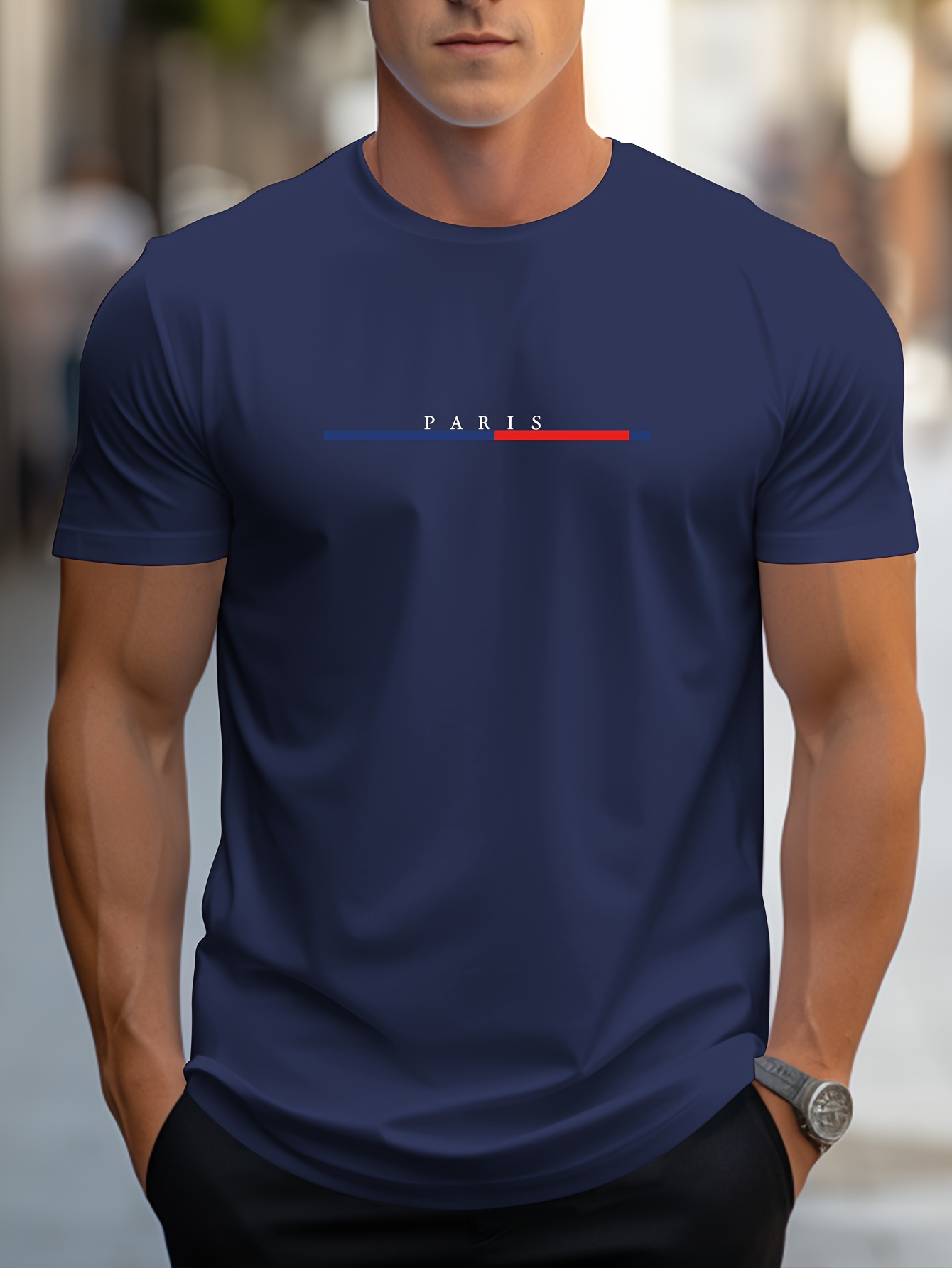 paris logo graphic print mens novel graphic design t shirt casual comfy tees for summer mens clothing tops for daily activities details 5