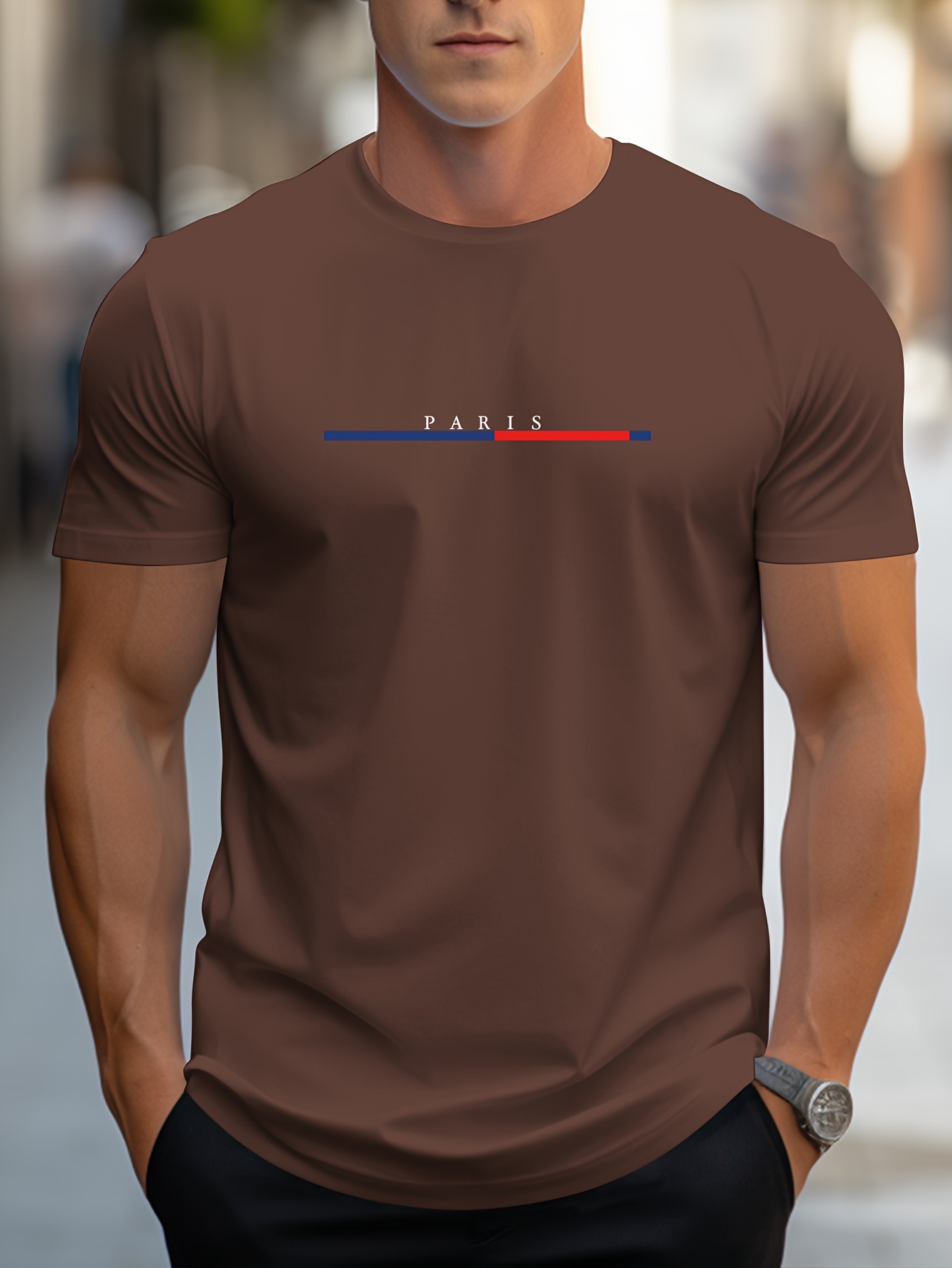 paris logo graphic print mens novel graphic design t shirt casual comfy tees for summer mens clothing tops for daily activities details 10