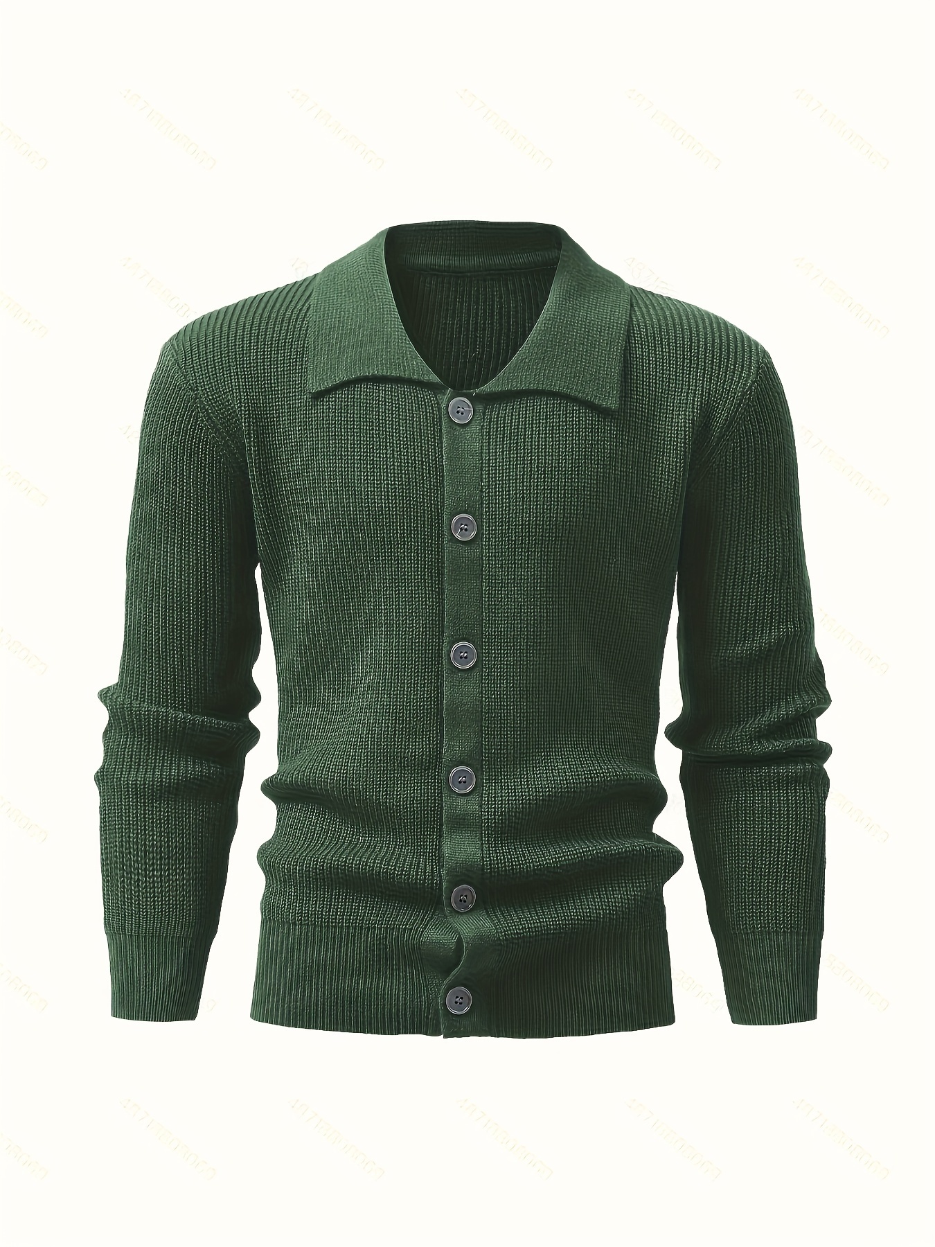 mens solid loose knitted cardigan casual   stretch button up breathable long sleeve lapel top for outdoor activities details 31