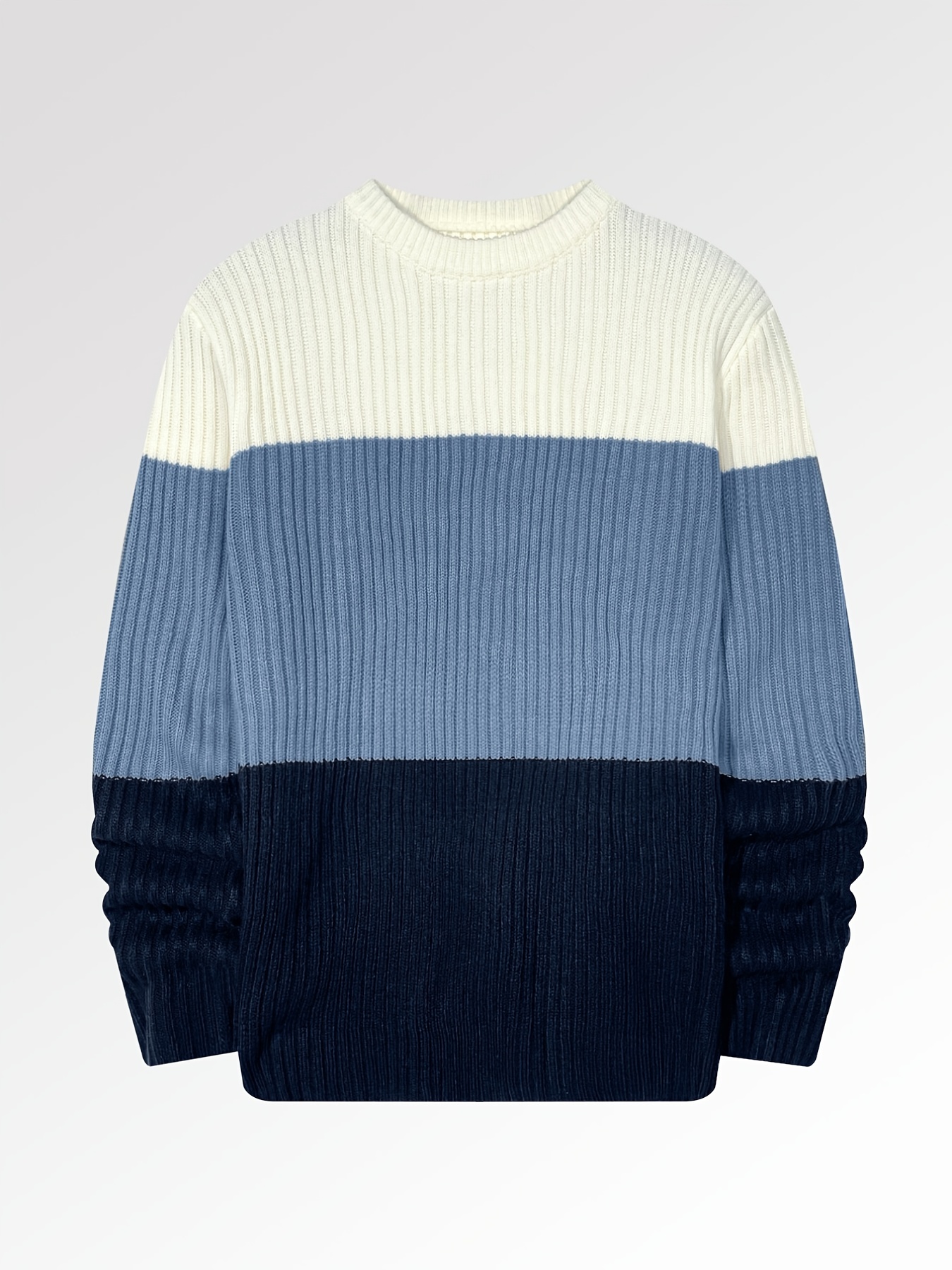 mens color block crew neck pullovers knit sweater top details 12