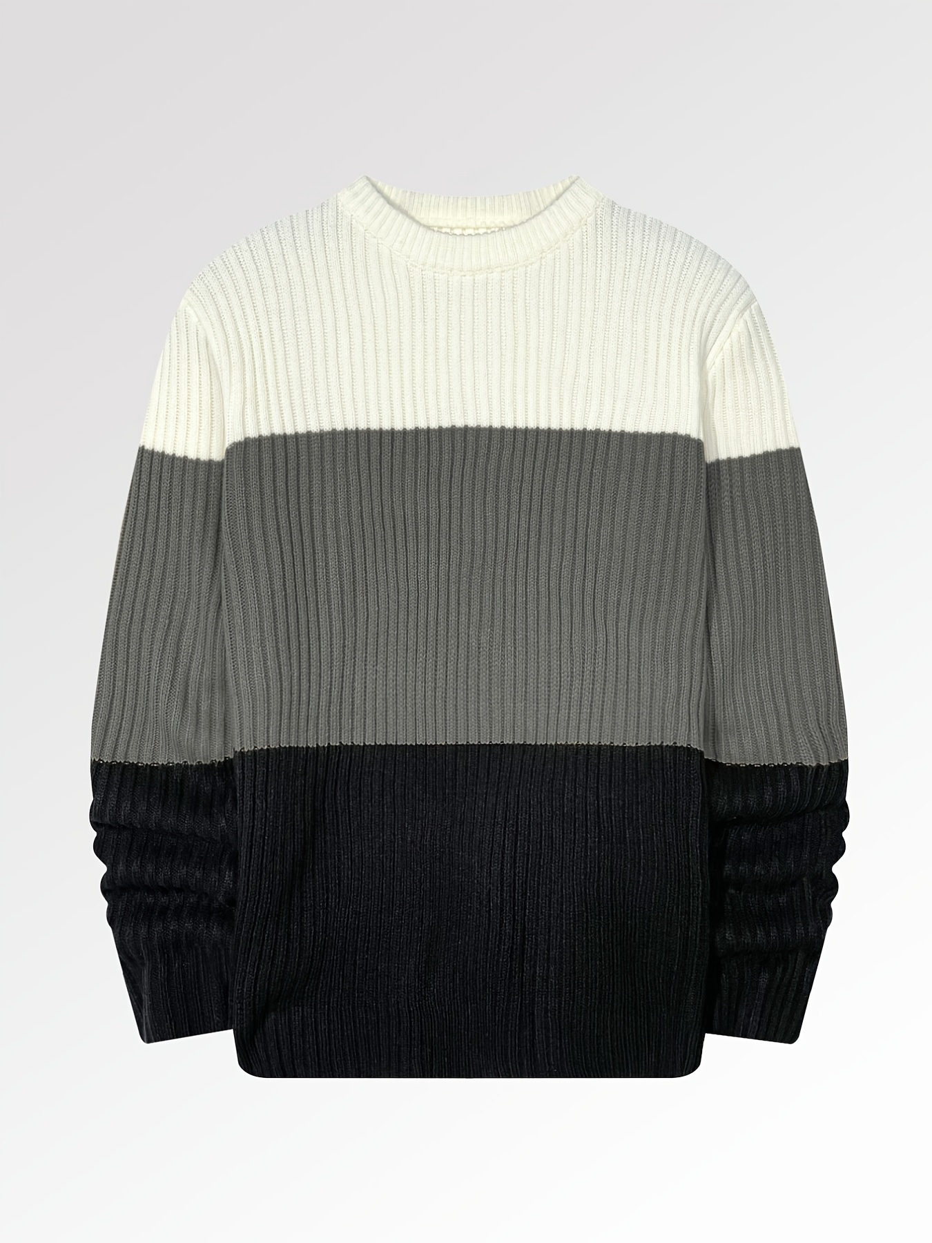 mens color block crew neck pullovers knit sweater top details 28