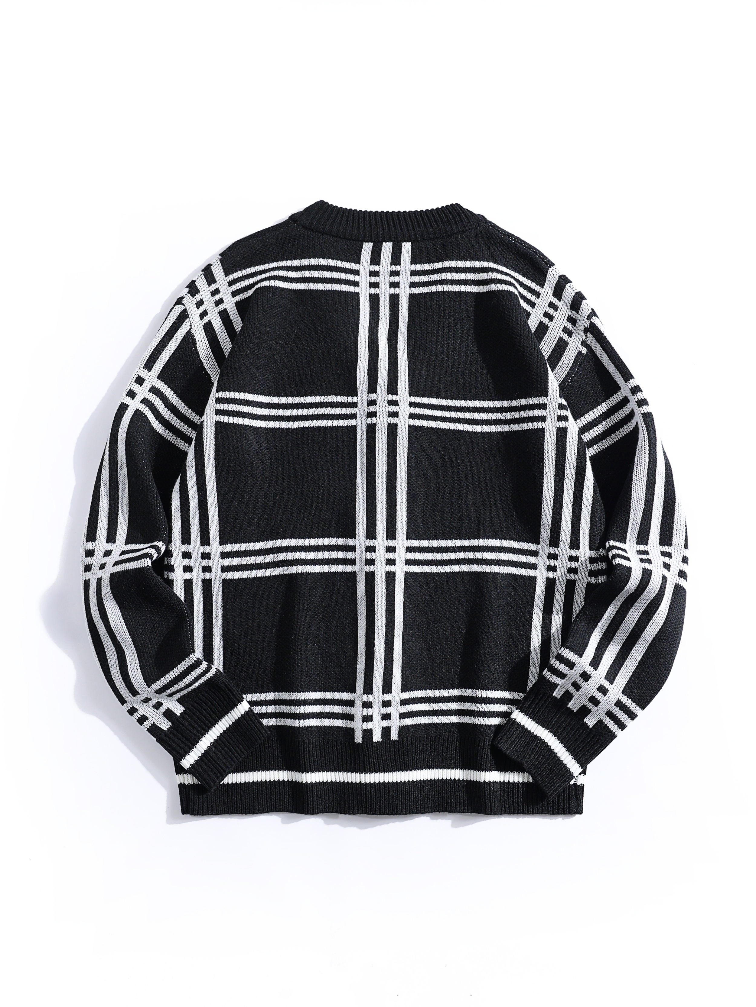 mens striped knitted cardigan casual long sleeve v neck top for outdoor activities details 2