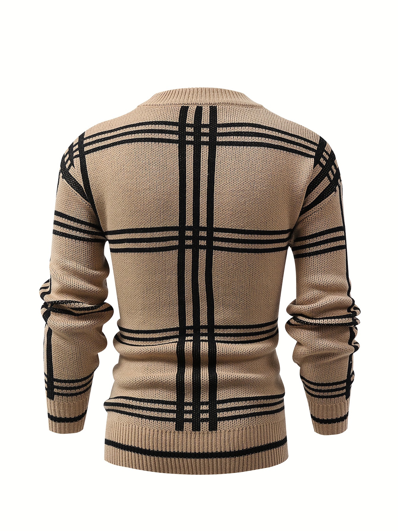 mens stylish knitted cardigan casual mid stretch breathable long sleeve v neck top for city walk street hanging outdoor activities details 5