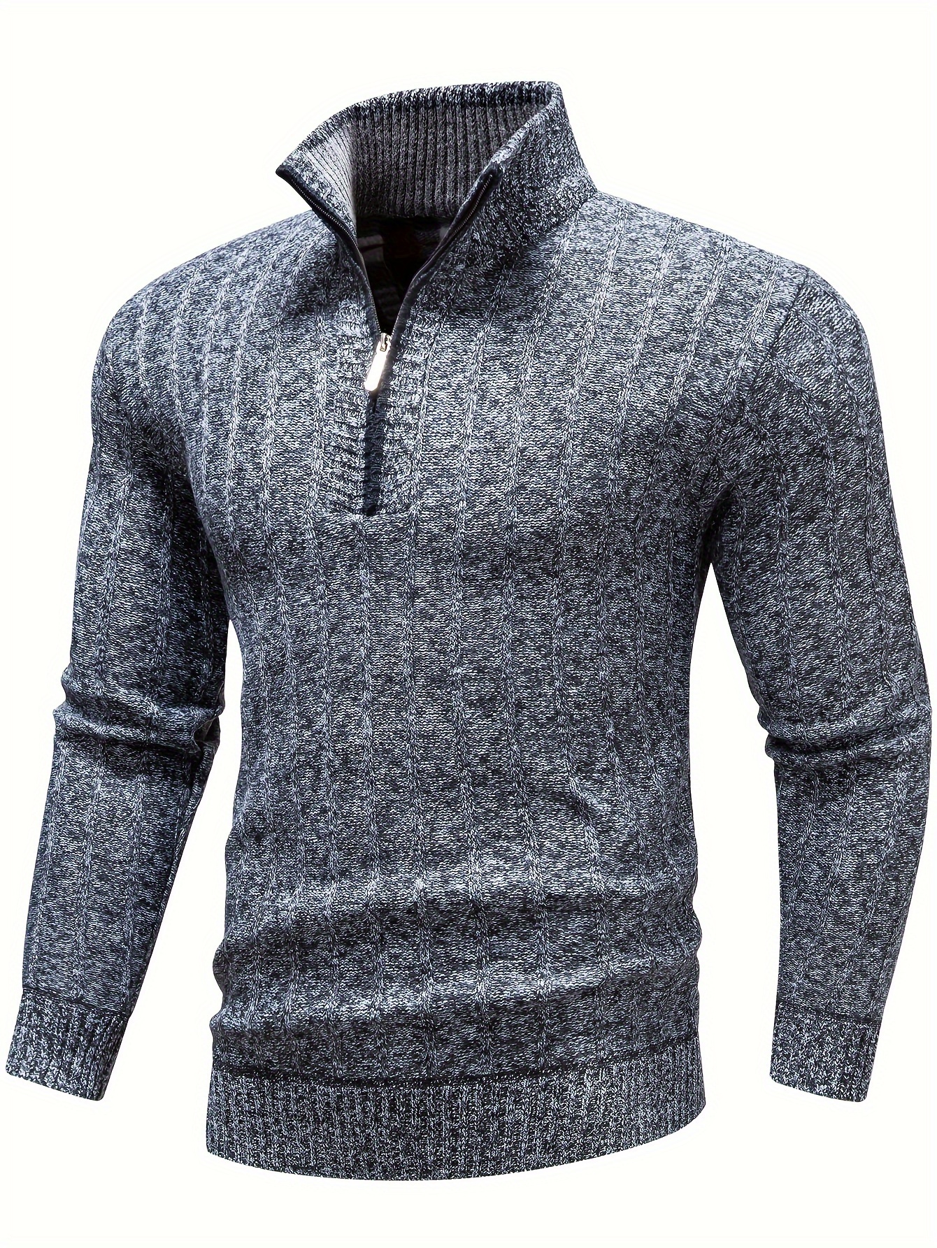 fathers day gift 2023 turtle neck stand collar knitted sweater mens casual warm mid stretch herringbone pullover sweater for spring fall details 5