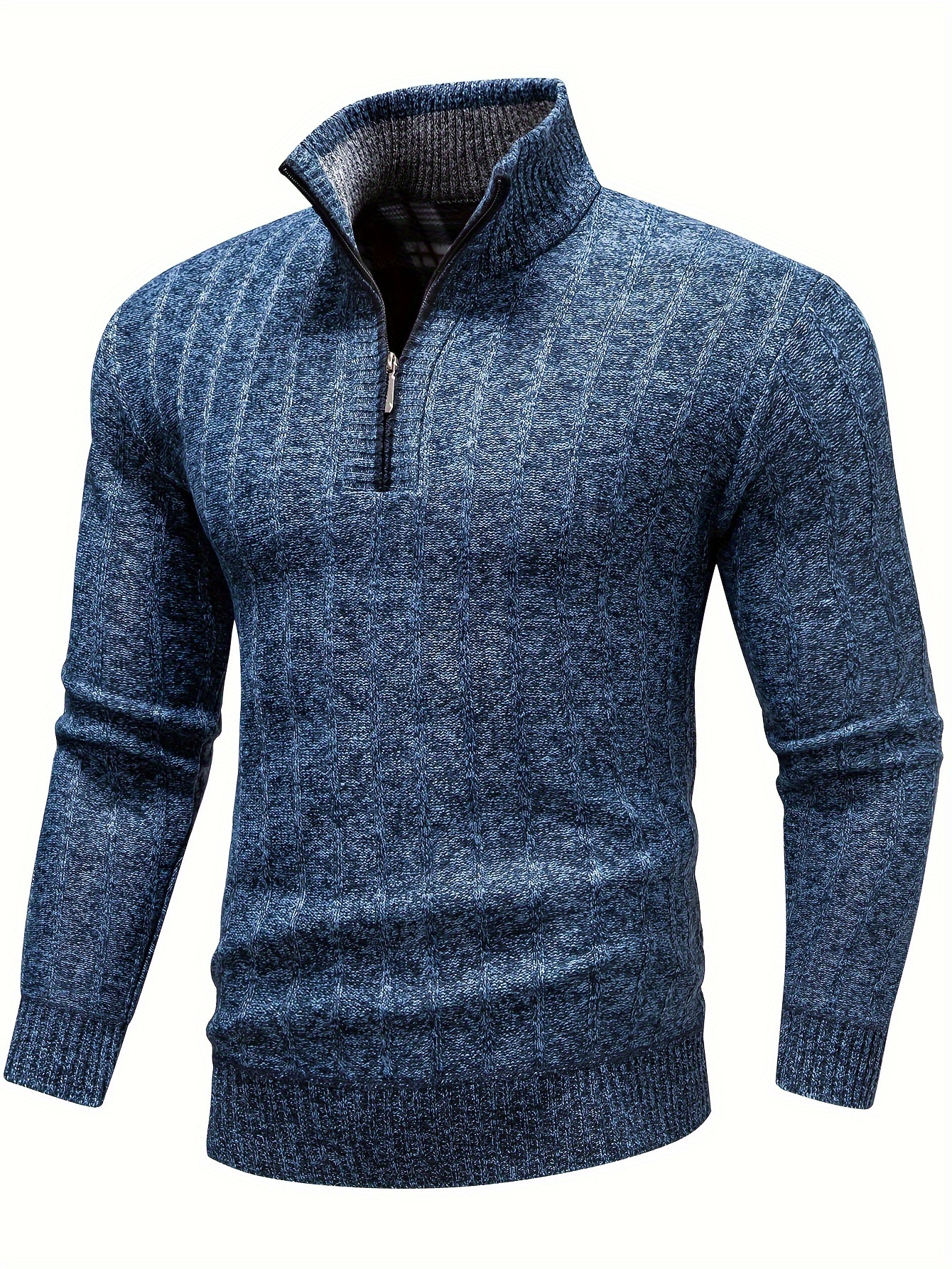 fathers day gift 2023 turtle neck stand collar knitted sweater mens casual warm mid stretch herringbone pullover sweater for spring fall details 10