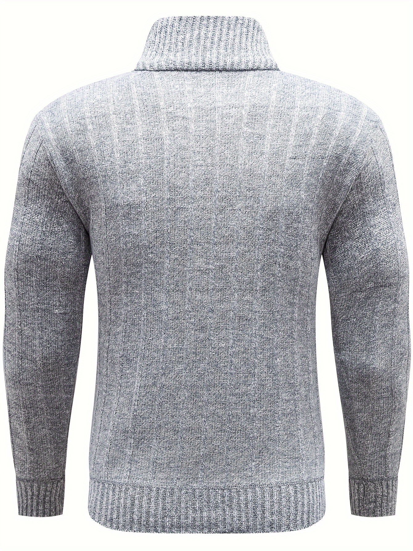 fathers day gift 2023 turtle neck stand collar knitted sweater mens casual warm mid stretch herringbone pullover sweater for spring fall details 15