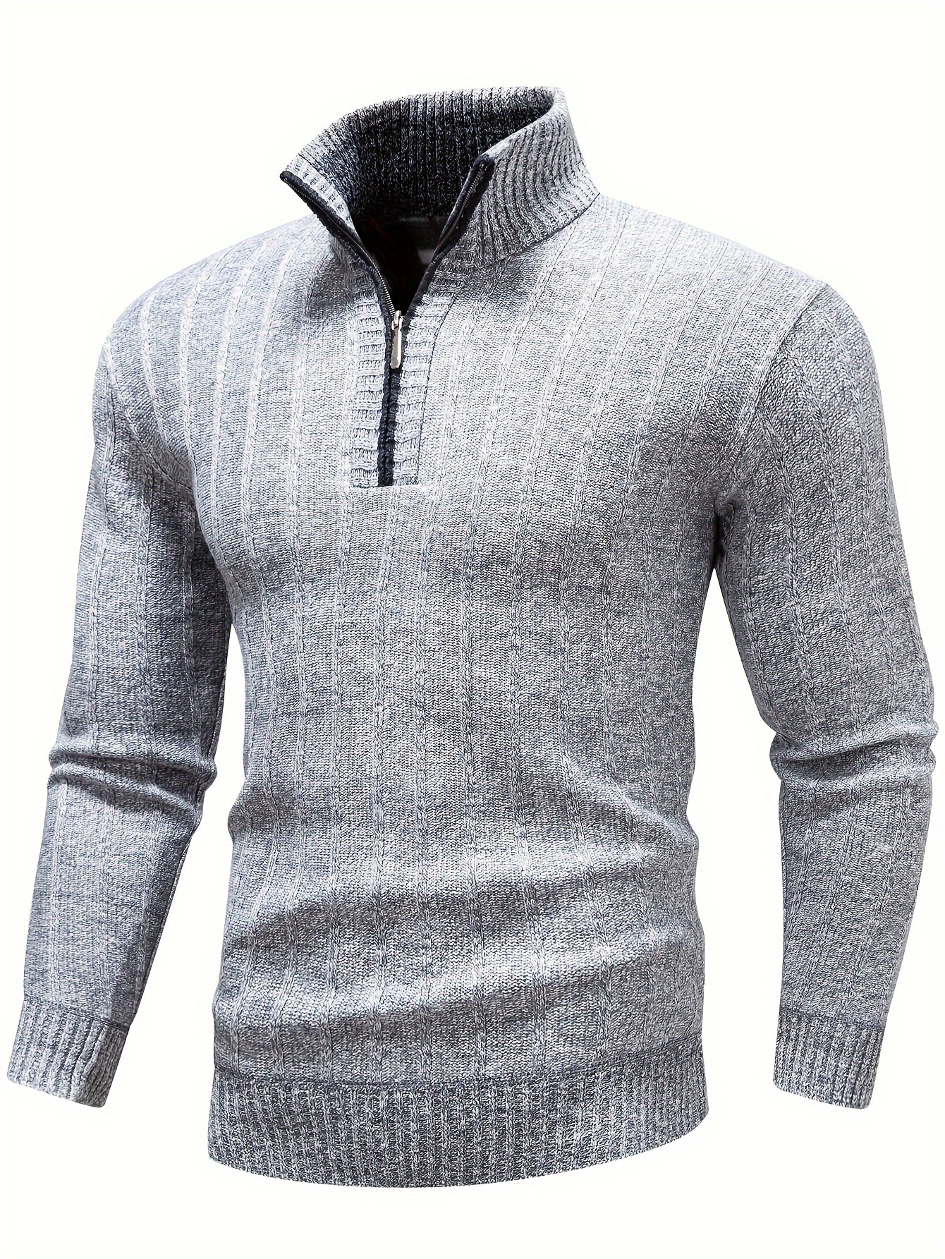 fathers day gift 2023 turtle neck stand collar knitted sweater mens casual warm mid stretch herringbone pullover sweater for spring fall details 16