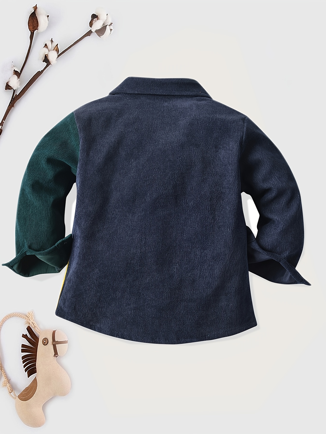 toddler boys long sleeve colorblock shirt top kids clothes details 0