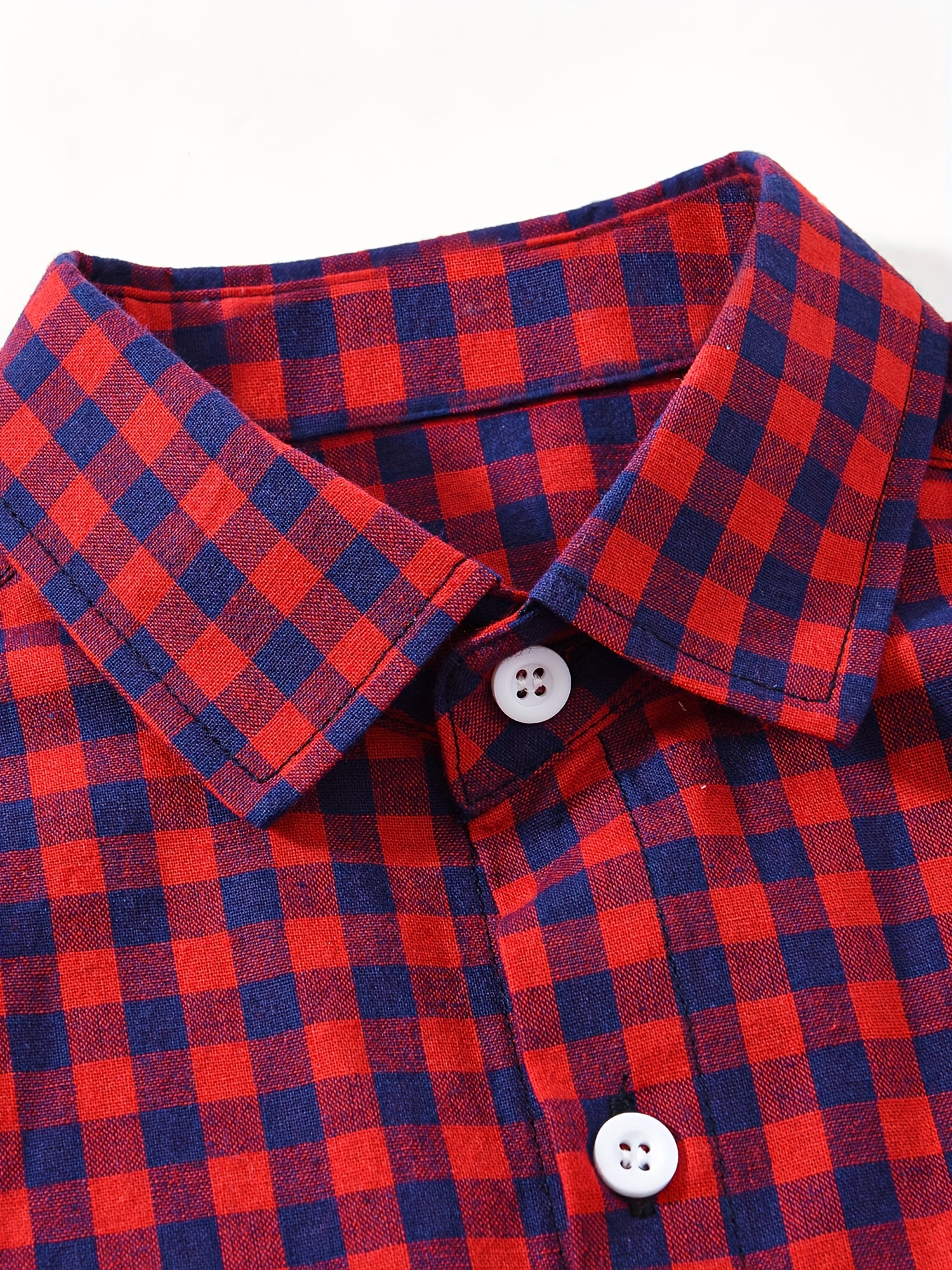 boys stylish cotton plaid shirt long sleeve front button chest pocket spring fall top shirt details 12