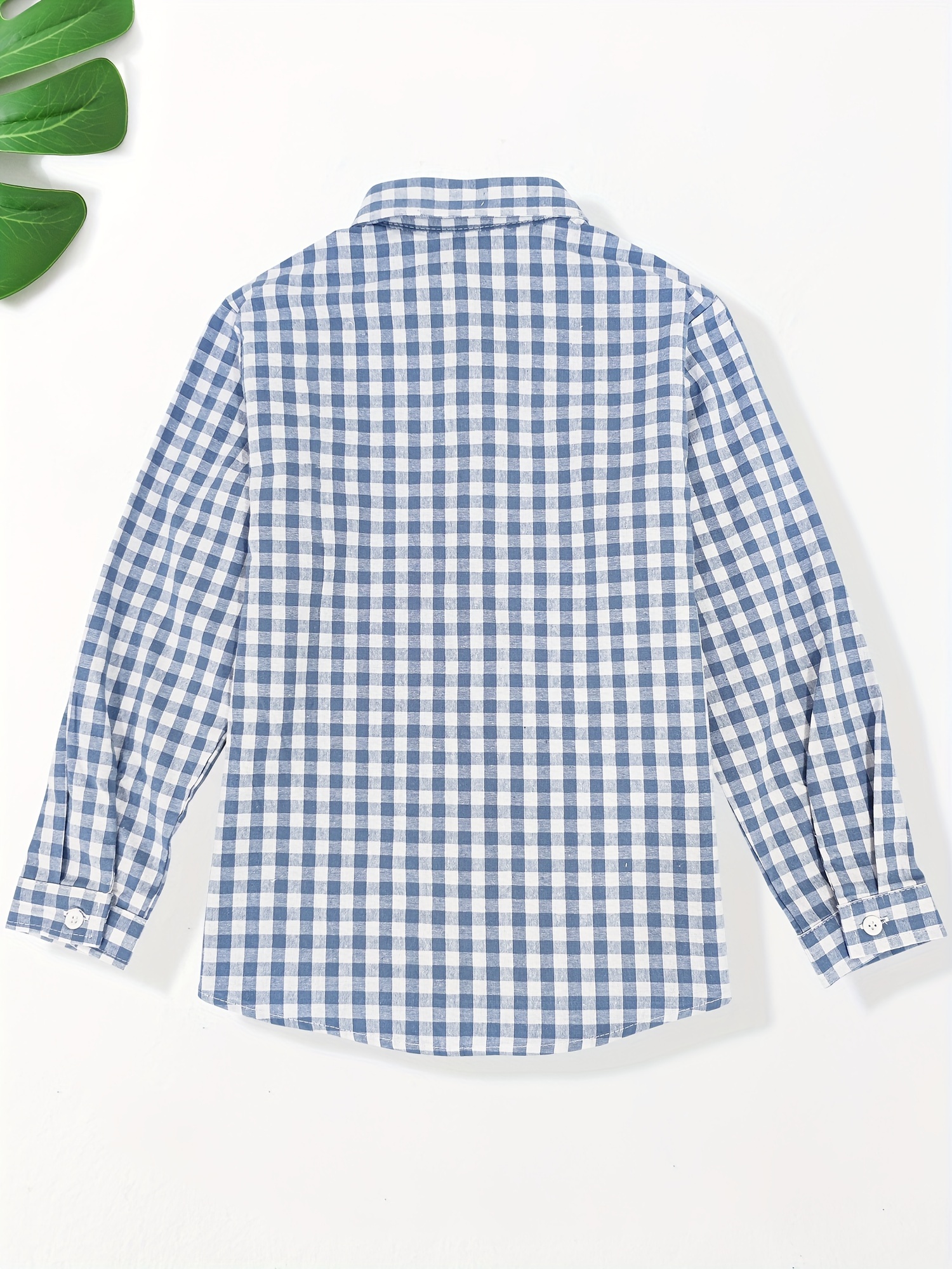 boys stylish cotton plaid shirt long sleeve front button chest pocket spring fall top shirt details 19