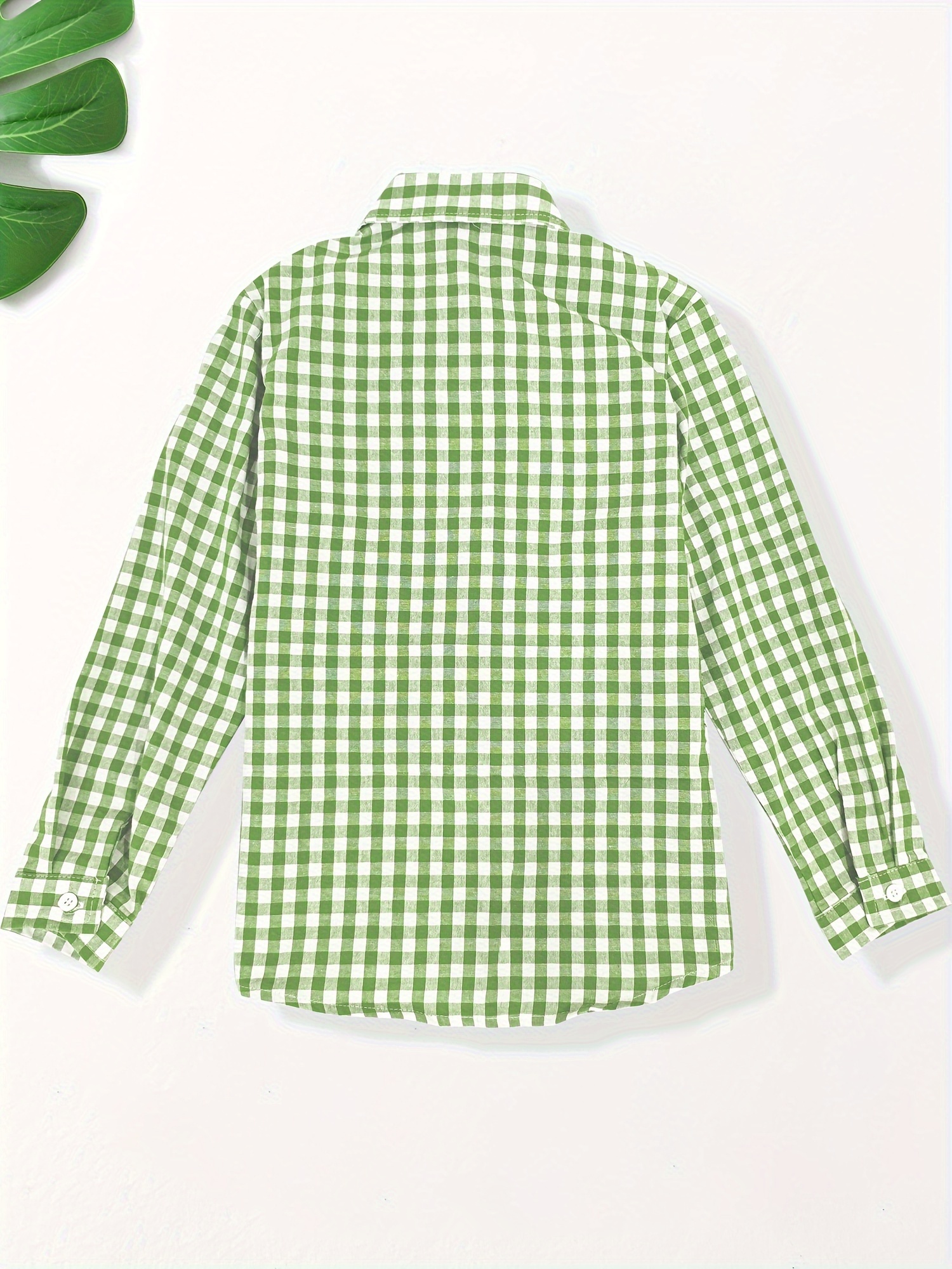 boys stylish cotton plaid shirt long sleeve front button chest pocket spring fall top shirt details 26